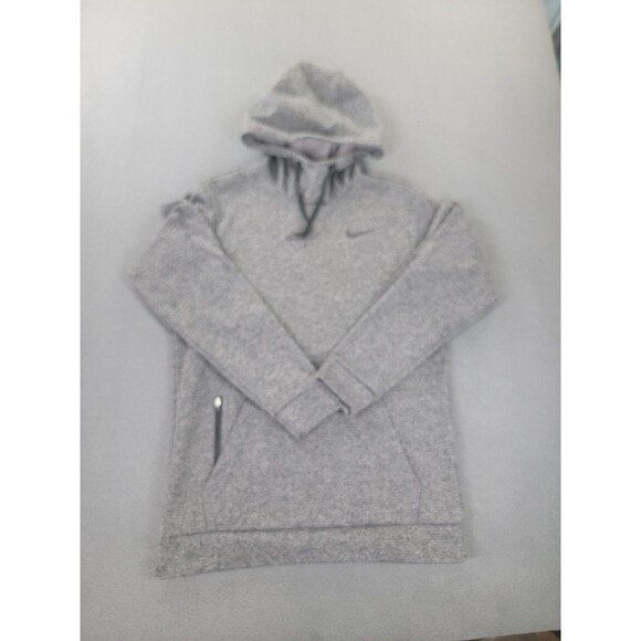 Nike Dri-FIT Hoodie Mens Small Gray Standard Fit Pullover Zip Pocket CU6214-071 - Picture 1 of 13